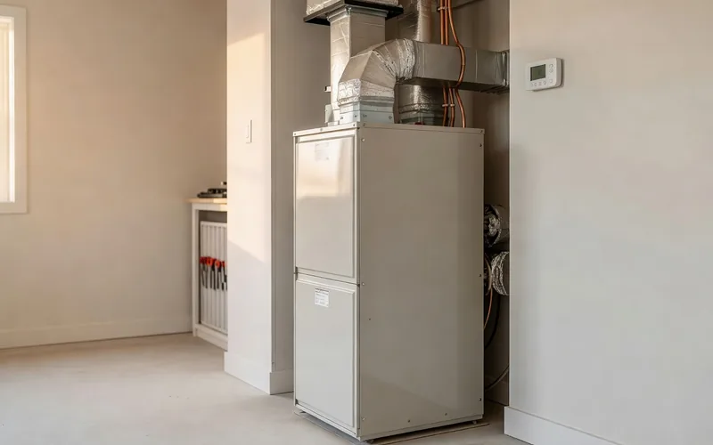 HVAC service scope; abstract or generic visuals only, no fake customer photos.